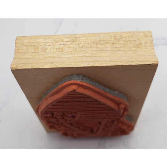 Patriotic American Flag Heart Plaque Imaginations USA Wood Mounted Rubber Stamp - Picture 4 of 7